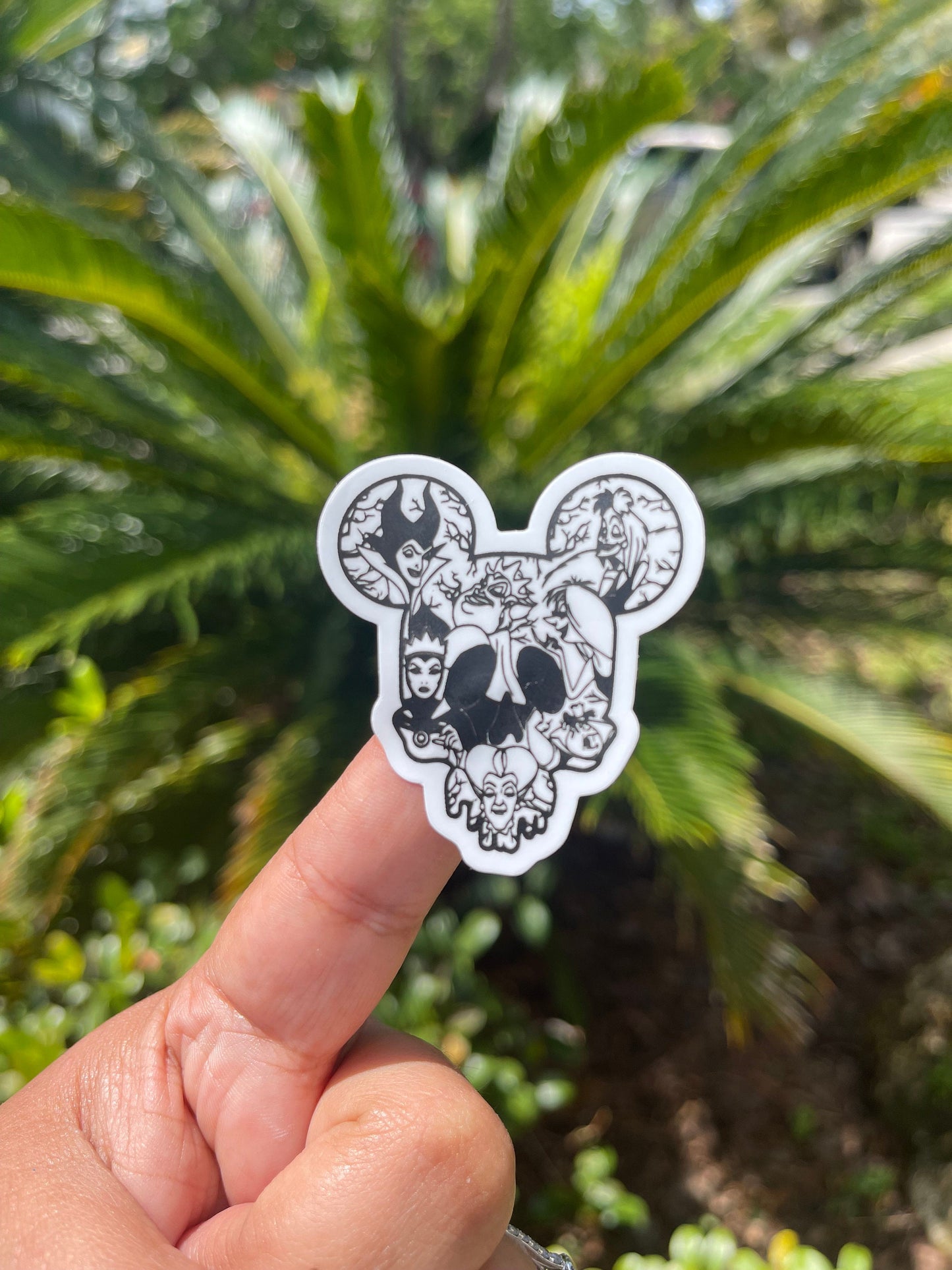 Enchanting Darkness: Disney Female Villains Skull Sticker - Maleficent, Ursula, Evil Queen