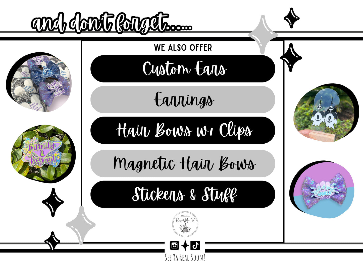 Jack Skellington 3D Minnie Ears with Iridescent Bow - Nightmare Before Christmas Halloween Disney Ears