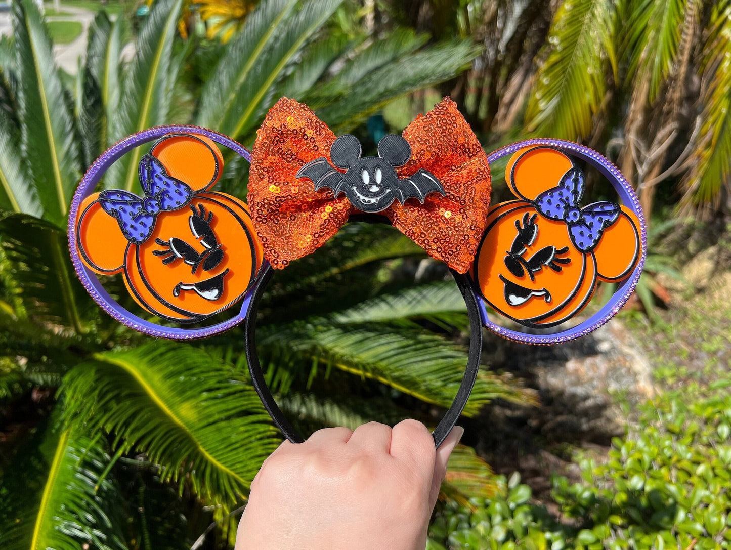 Pumpkin Minnie Ear Patch Perfection: Minnie Pumpkin Halloween Minnie Ear | Disney Inspired Accessory