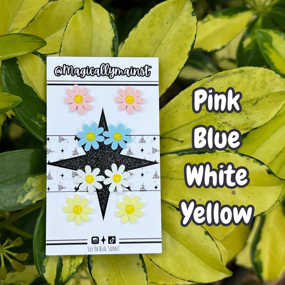 Daisy Mickey Stud Earrings - Choose Your Spring Hue | Disney-Inspired Floral Studs | Hypoallergenic