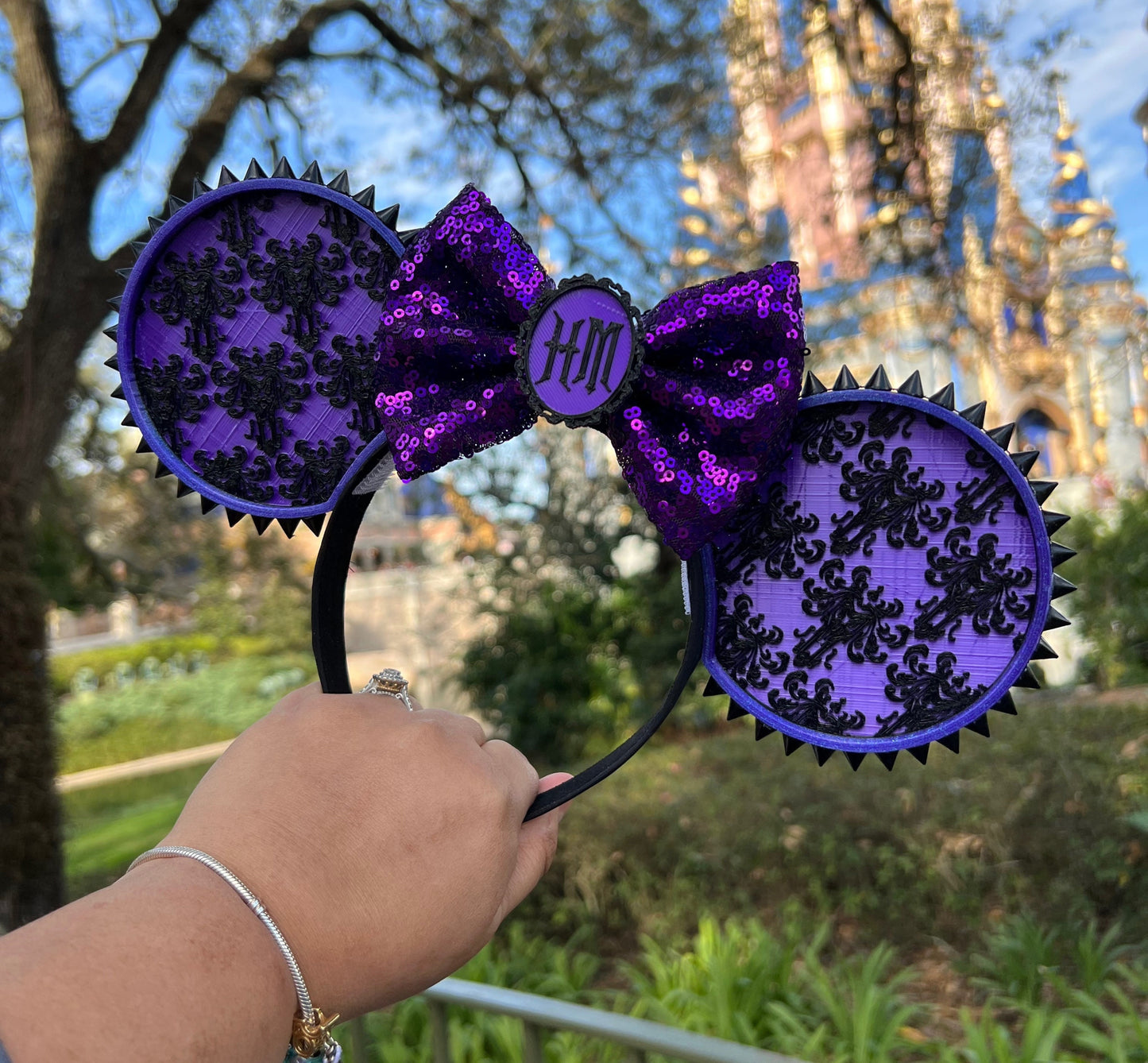 Disney Haunted Mansion Wallpaper Minnie Ears || 100 Years of Wonder  ||  3D Printed ||  Mickey Ears ||  Minnie Ears