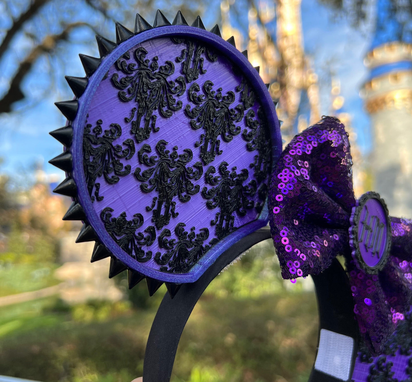 Disney Haunted Mansion Wallpaper Minnie Ears || 100 Years of Wonder  ||  3D Printed ||  Mickey Ears ||  Minnie Ears