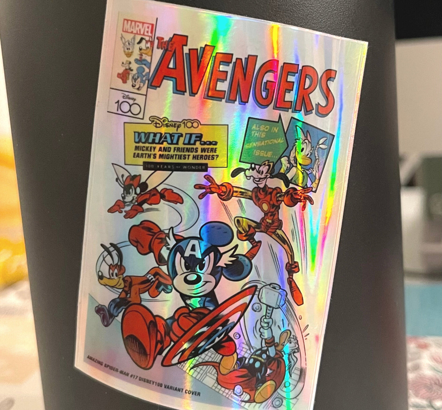Disney 100 Marvel Avengers Holographic Comic Book Varient Sticker || Captain America || Thor || Iron Man || Mickey || Minnie
