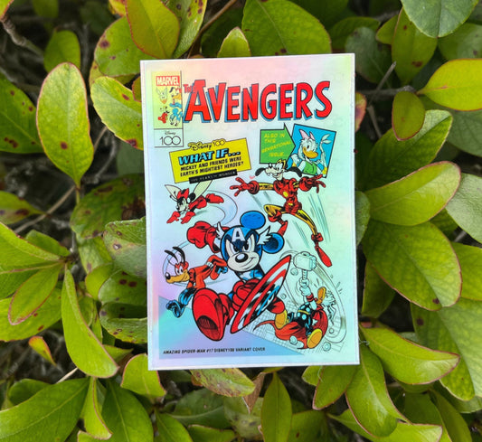 Disney 100 Marvel Avengers Holographic Comic Book Varient Sticker || Captain America || Thor || Iron Man || Mickey || Minnie
