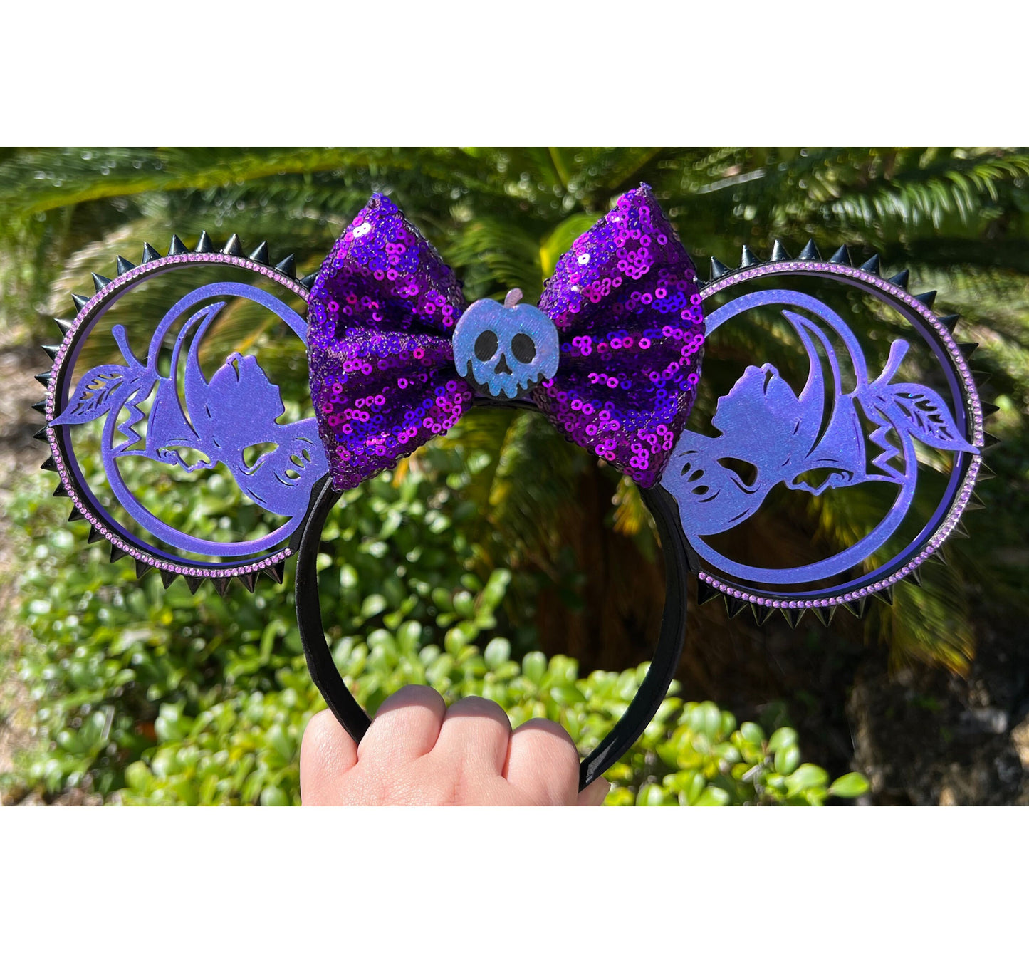 Evil Queen & Snow White Purple Poison Apple Minnie Ears with Sinful Spikes ||  Deluxe