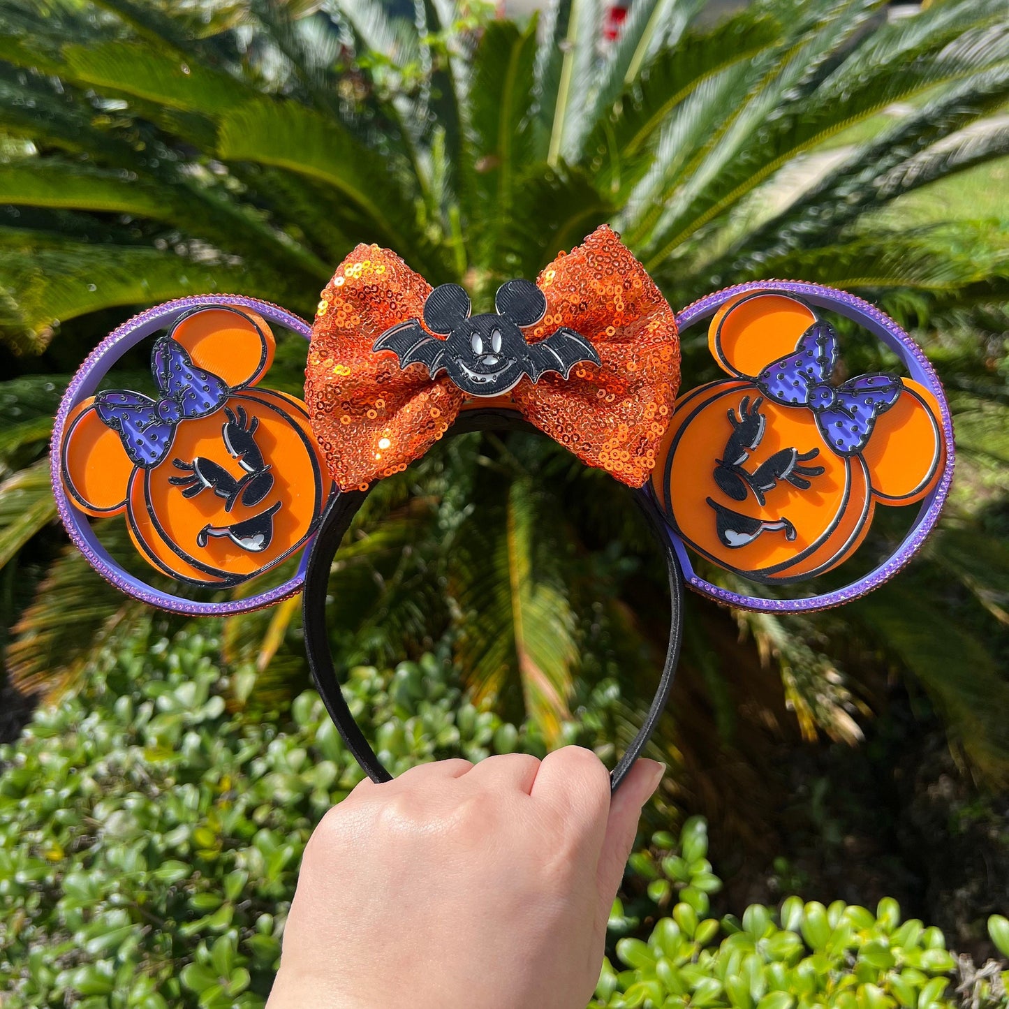 Pumpkin Minnie Ear Patch Perfection: Minnie Pumpkin Halloween Minnie Ear | Disney Inspired Accessory