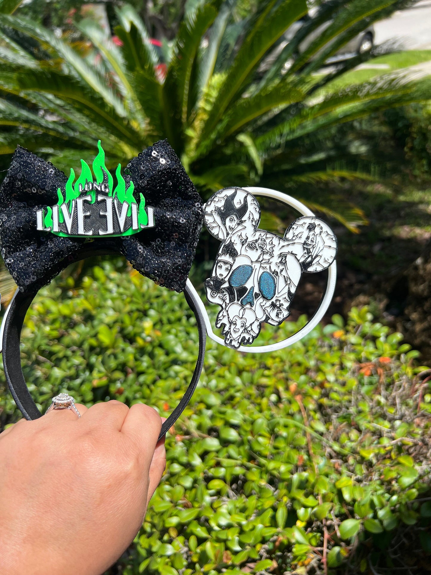 Long Live Evil: Disney Woman Villains 3D Printed Minnie Ears, Customizable Disney Accessory