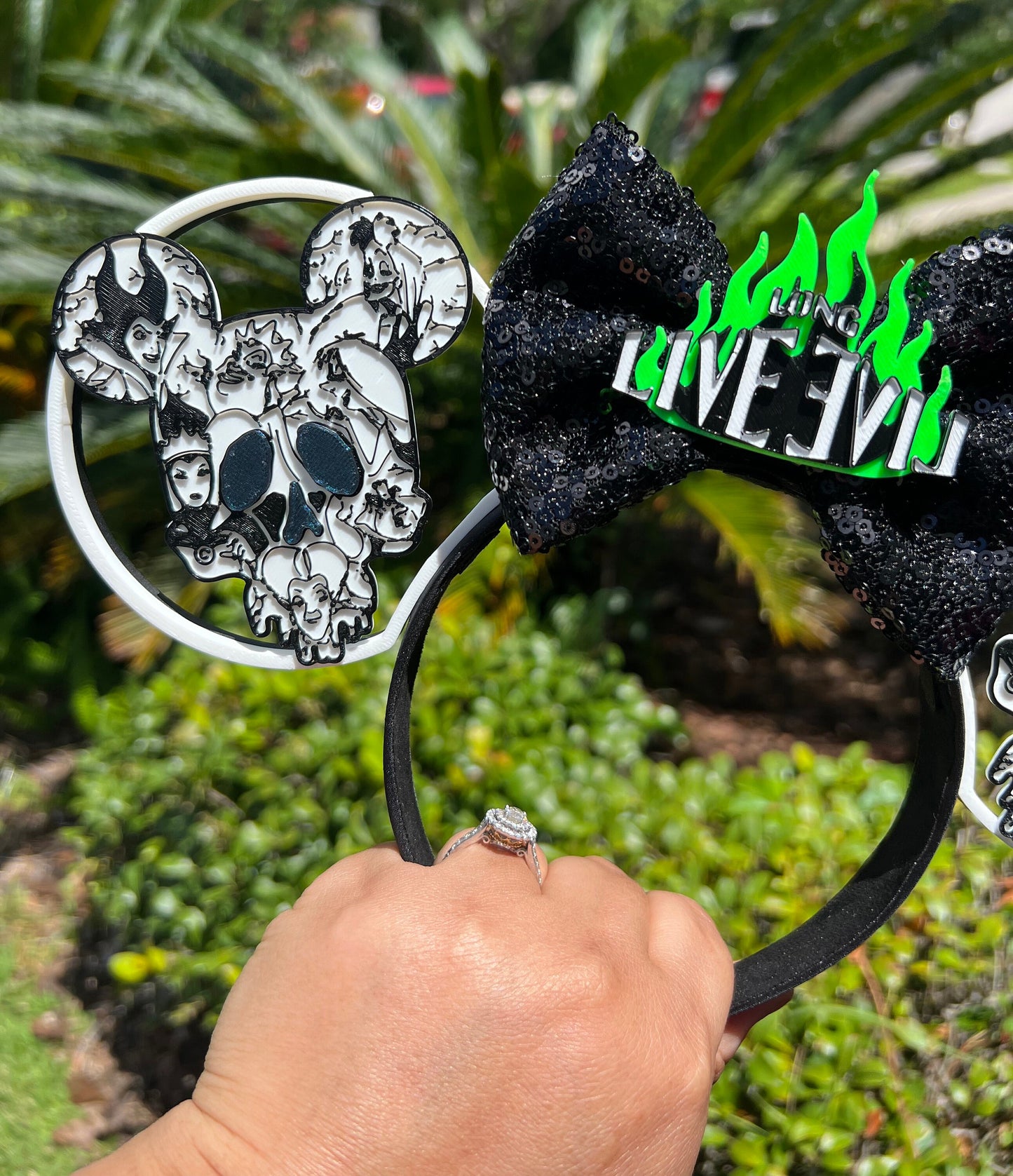 Long Live Evil: Disney Woman Villains 3D Printed Minnie Ears, Customizable Disney Accessory