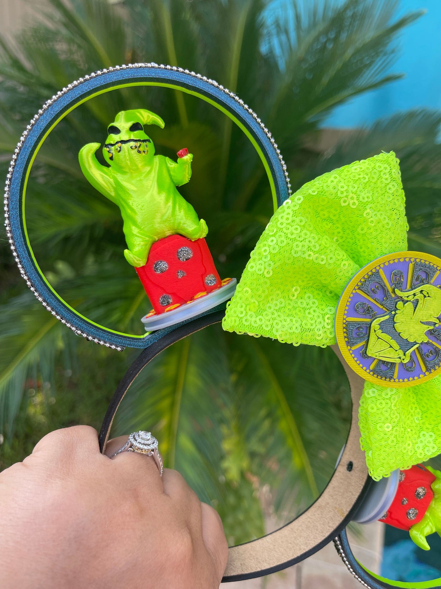 Oogie Boogie Wheel of Fortune Minnie Ear | Spooky Dice Statues | The Nightmare Before Christmas | Oogie Boogie Ear | Halloween Ear