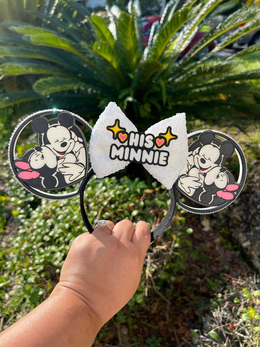 Mickey & Minnie Adorable Duo: His Minnie Mickey and Minnie Couples 3D Printed Minnie Ears