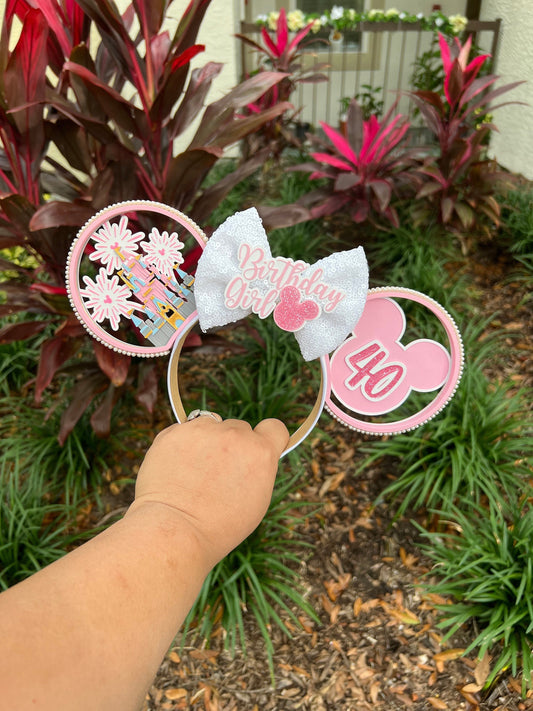 Custom 3D Birthday Minnie Ears | Personalized and Vibrant | Magical Memories | Birthday Celebration | Unique Ears | Custom Birthday Number