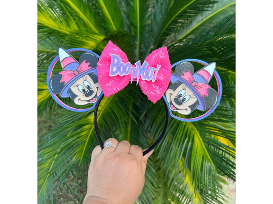 Purple & Pink Candy Corn Minnie Ears Witch Magic: Boo to You Parade 3D Printed Minnie Ears for a Spooktacular Halloween || Deluxe