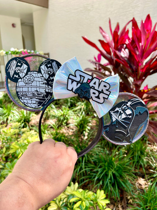 Star Wars-Themed Minnie Ears - Darth Vader & Death Star Ear Headband for Fans ||  Deluxe