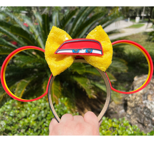 Disney Cars || Lightening McQueen Inspired || 3D Printed || Mouse Ears || Mens Mickey Ears || Women's Minnie Ears || Standard || Unisex
